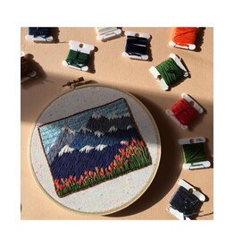 CLEARANCE MCreativeJ Intermediate DIY Embroidery Craft Kit, Mountains and Tulips