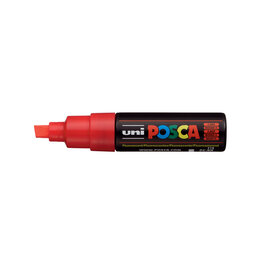 POSCA Uni POSCA Paint Marker, Broad Chisel, Fluorescent Red