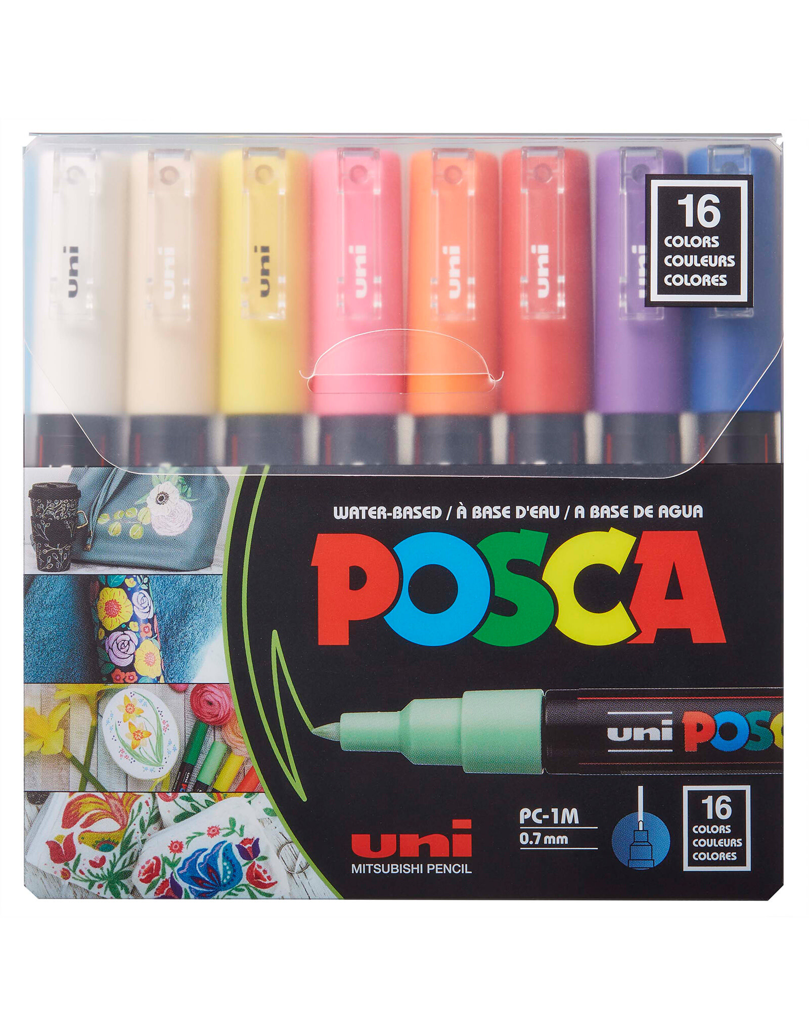 POSCA Uni POSCA Paint Marker, Extra Fine, Basic Set of 16