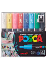 POSCA Uni POSCA Paint Marker, Extra Fine, Basic Set of 8