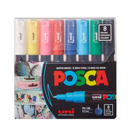 POSCA Uni POSCA Paint Marker, Extra Fine, Basic Set of 8