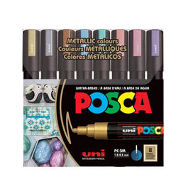 POSCA Uni POSCA Paint Marker, Medium, Metallic Color Set of 8