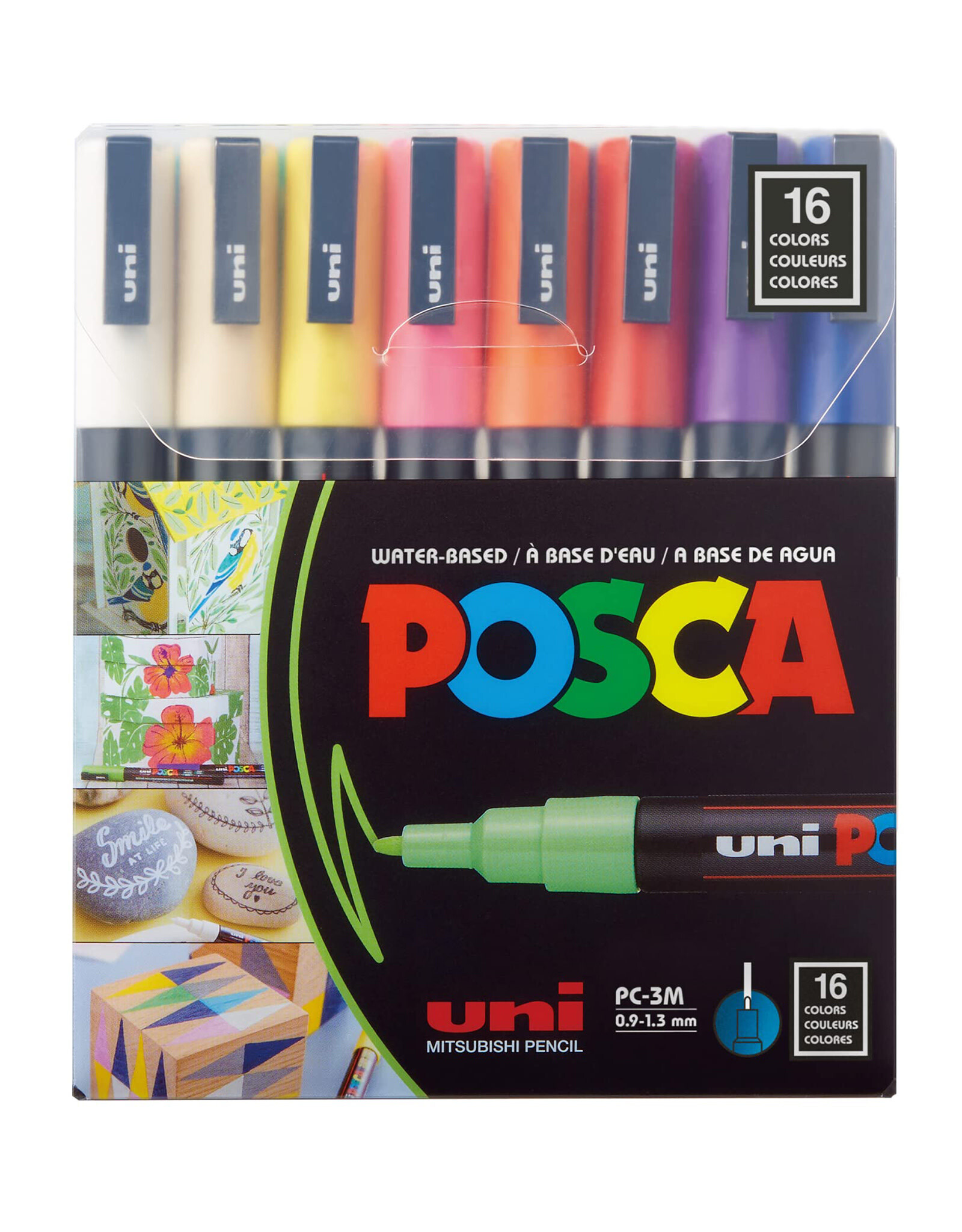 POSCA Uni POSCA Paint Markers, Fine, Basic Set of 16