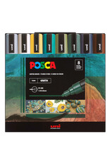 POSCA Uni POSCA Paint Markers, Medium, Earth Tone Set of 8