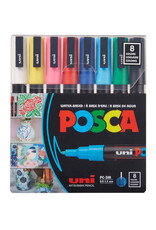 POSCA Uni POSCA Paint Markers, Fine, Basic Set of 8