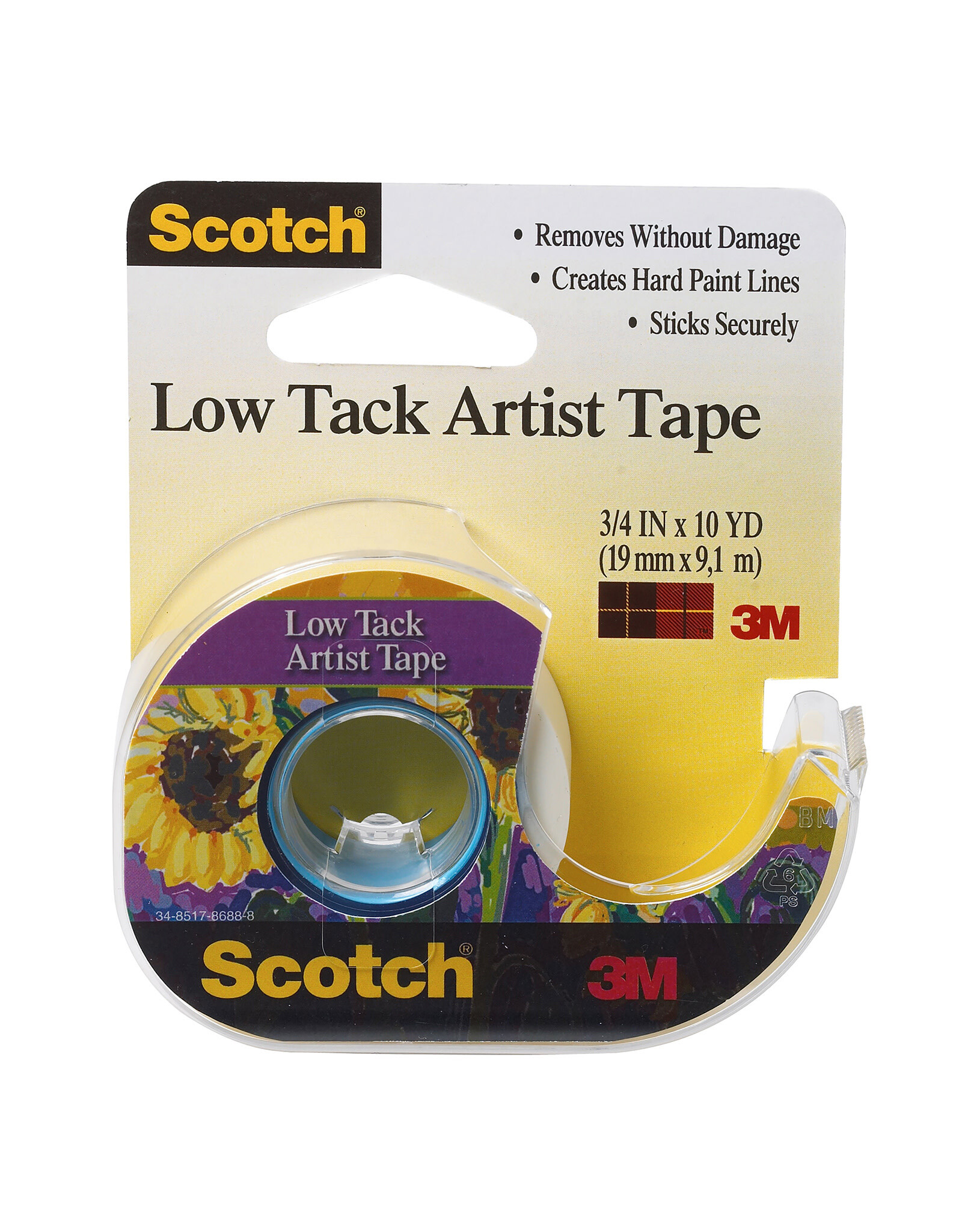 Scotch Scotch Low Tack Artist Tape, 3/4" x 10 yd