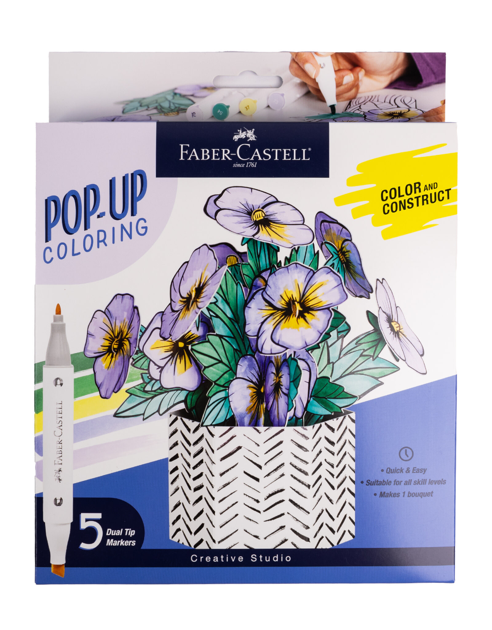 FABER-CASTELL Faber-Castell Pop Up Coloring Plants, Potted Pansy