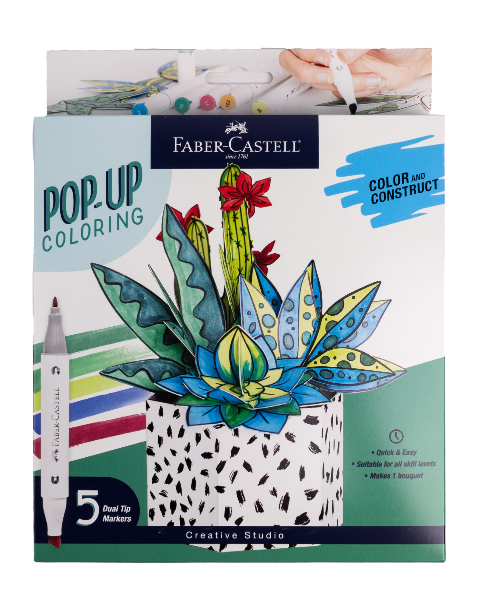 FABER-CASTELL Faber-Castell Pop Up Coloring Plants, Succulents