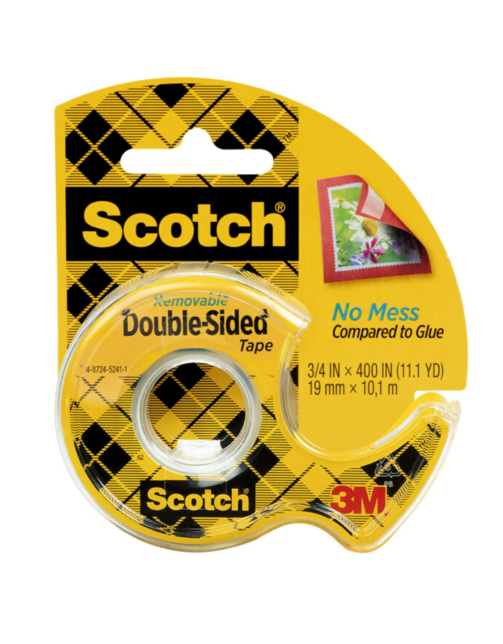 Scotch #238 Scotch Removable Double Sided Tape, 3/4" x 200"