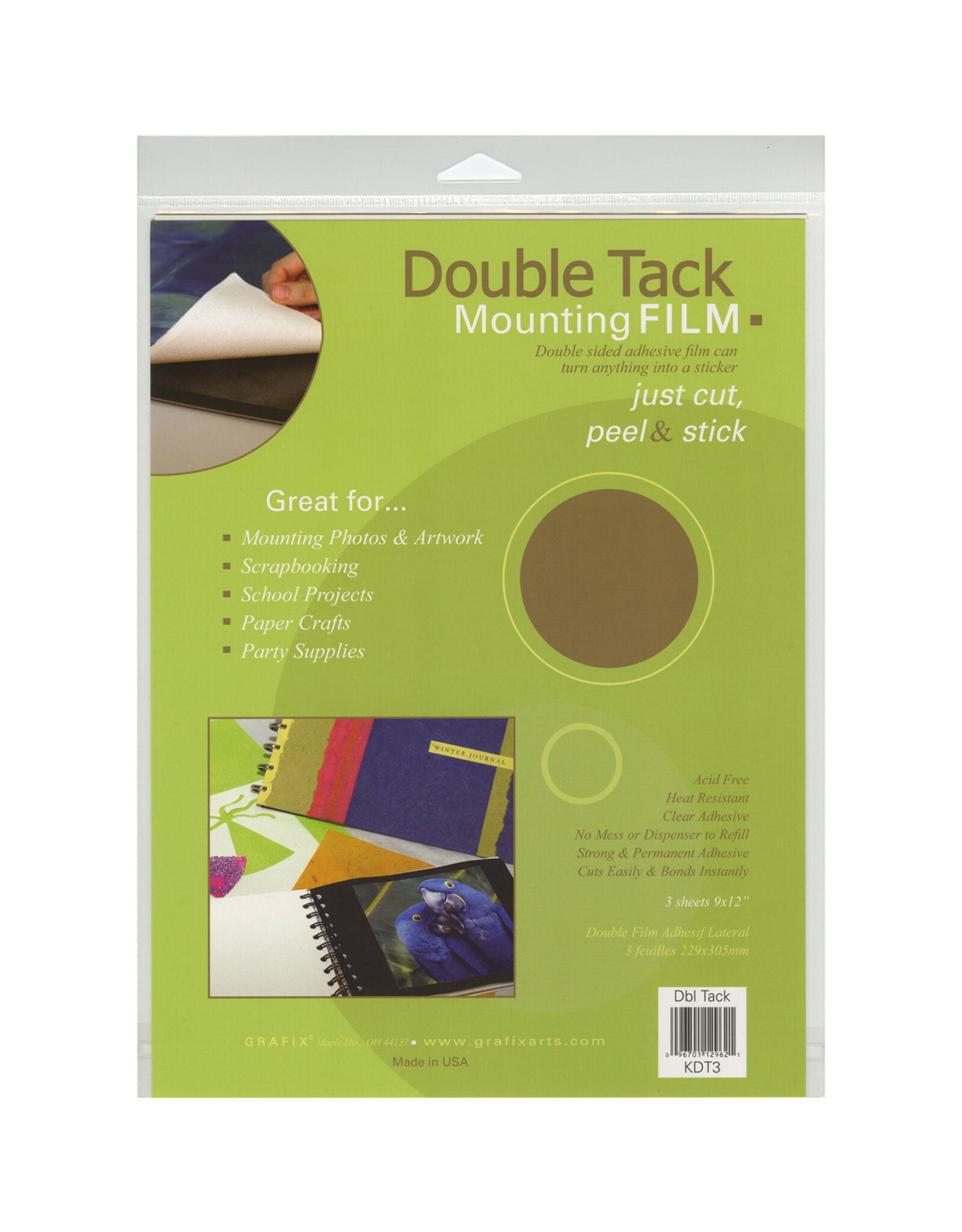 Grafix Archival Double Tack Film, 9 x 12", Pack of 3