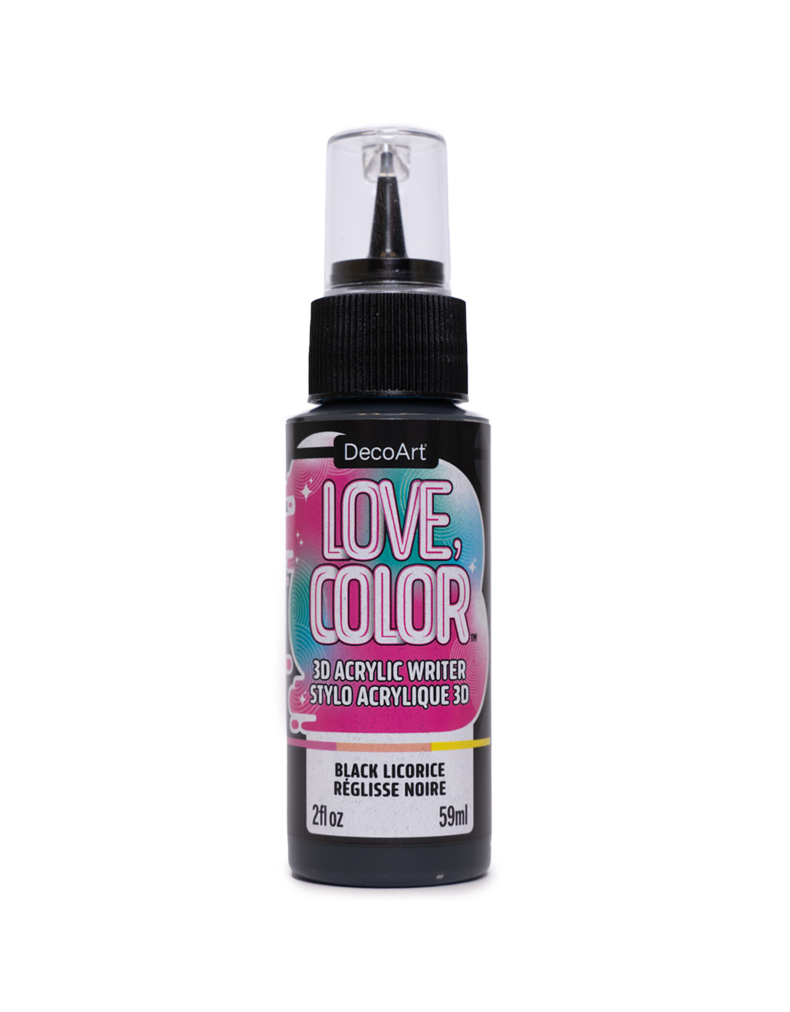 DecoArt DecoArt Love, Color 3D Acrylic Writer, Black Licorice, 2oz