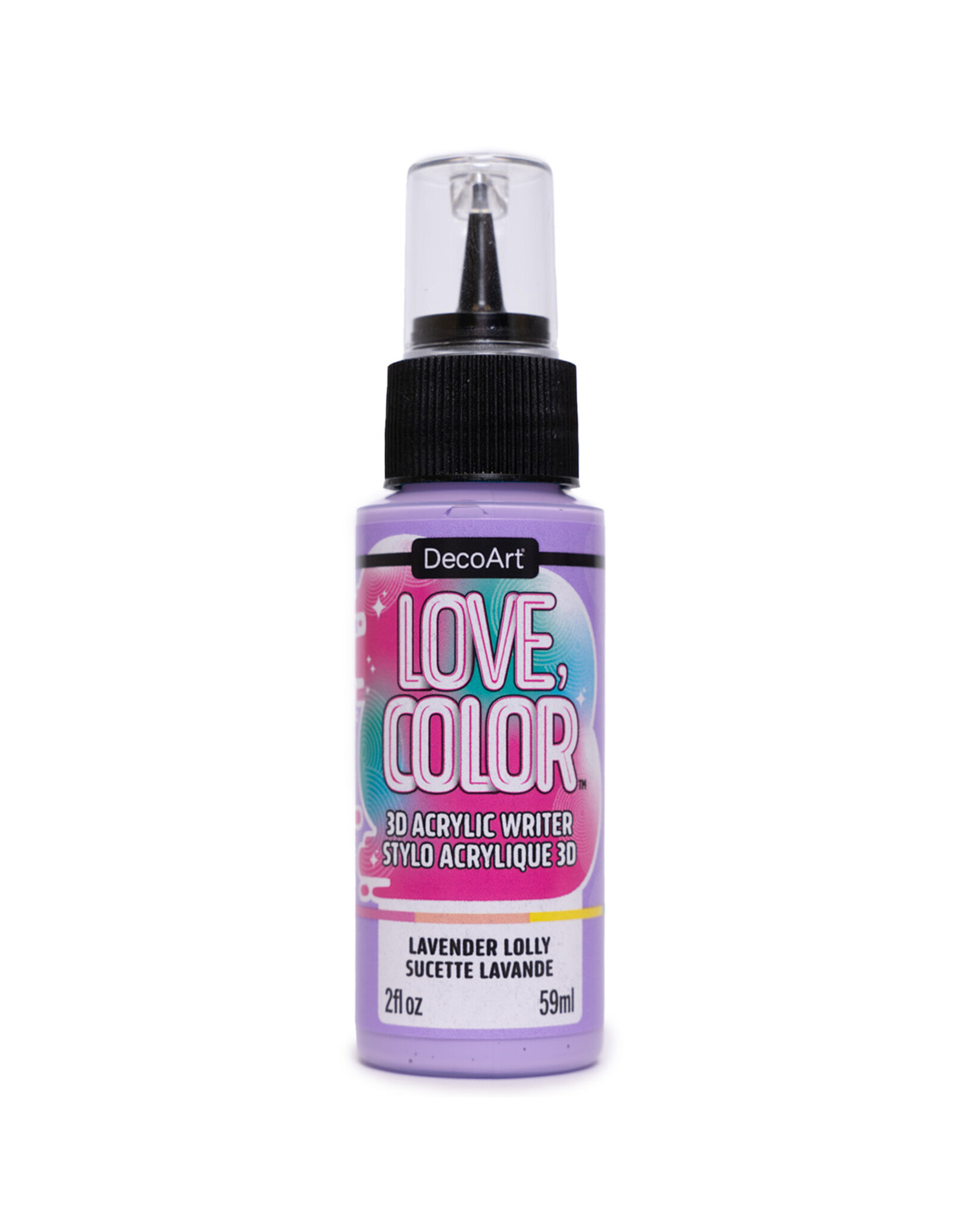 DecoArt DecoArt Love, Color 3D Acrylic Writer, Lavender Lolly, 2oz