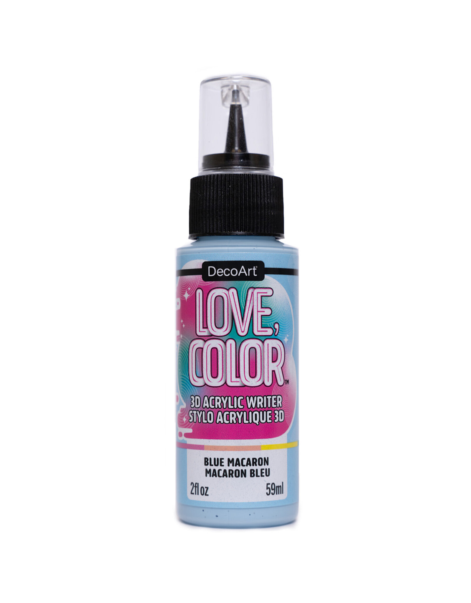 DecoArt DecoArt Love, Color 3D Acrylic Writer, Blue Macaron, 2oz