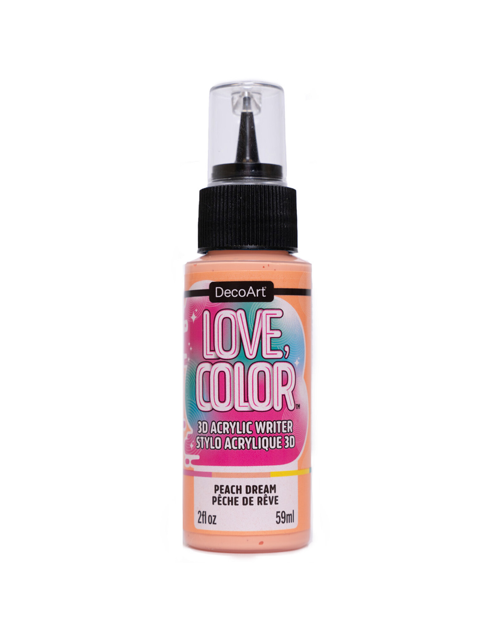 DecoArt DecoArt Love, Color 3D Acrylic Writer, Peach Dream, 2oz