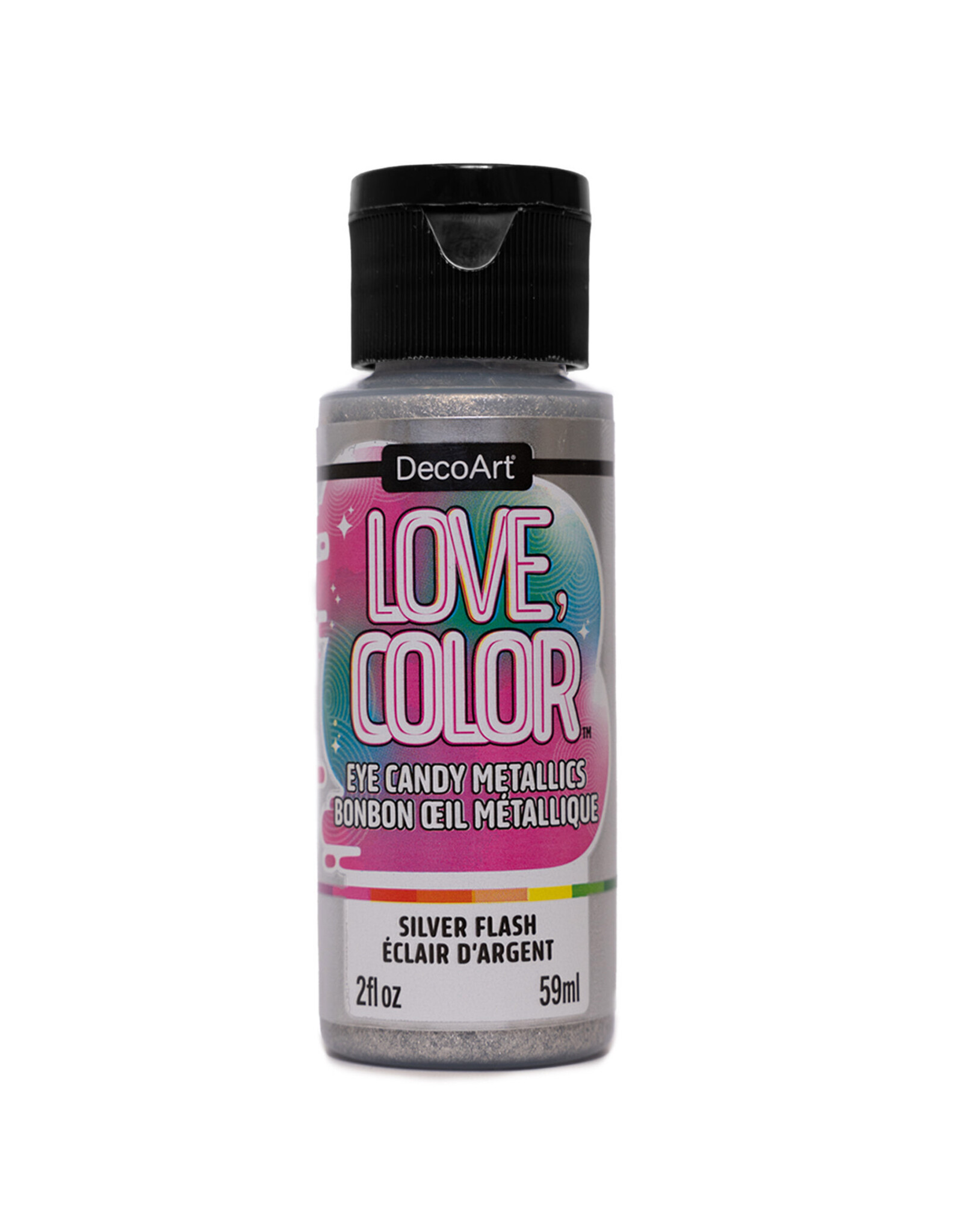 DecoArt DecoArt Love, Color Eye Candy Metallics, Silver Flash, 2oz