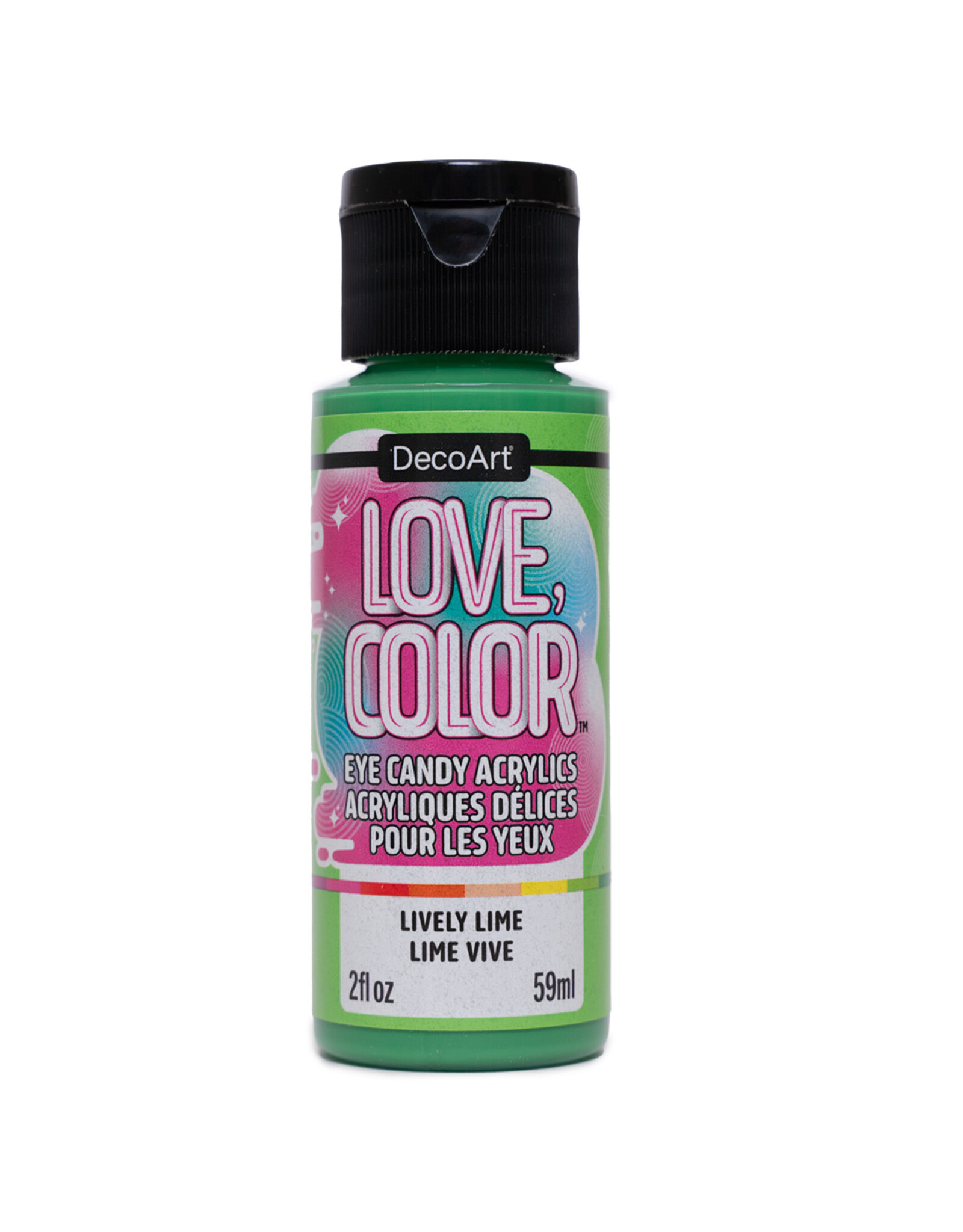 DecoArt DecoArt Love, Color Eye Candy Acrylics, Lively Lime, 2oz