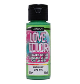 DecoArt DecoArt Love, Color Eye Candy Acrylics, Lively Lime, 2oz