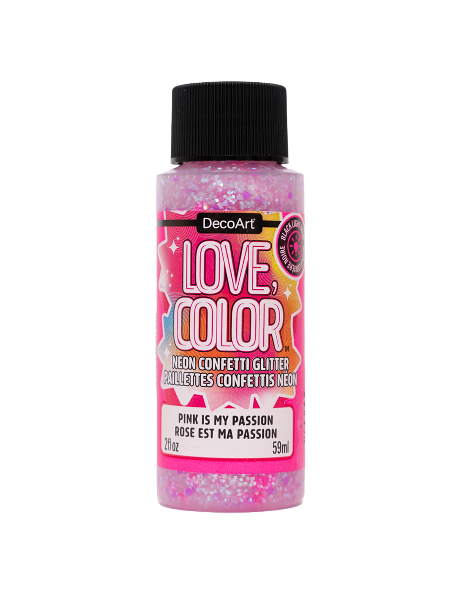 DecoArt DecoArt Love, Color Neon Confetti Glitter, Pink Is My Passion, 2oz
