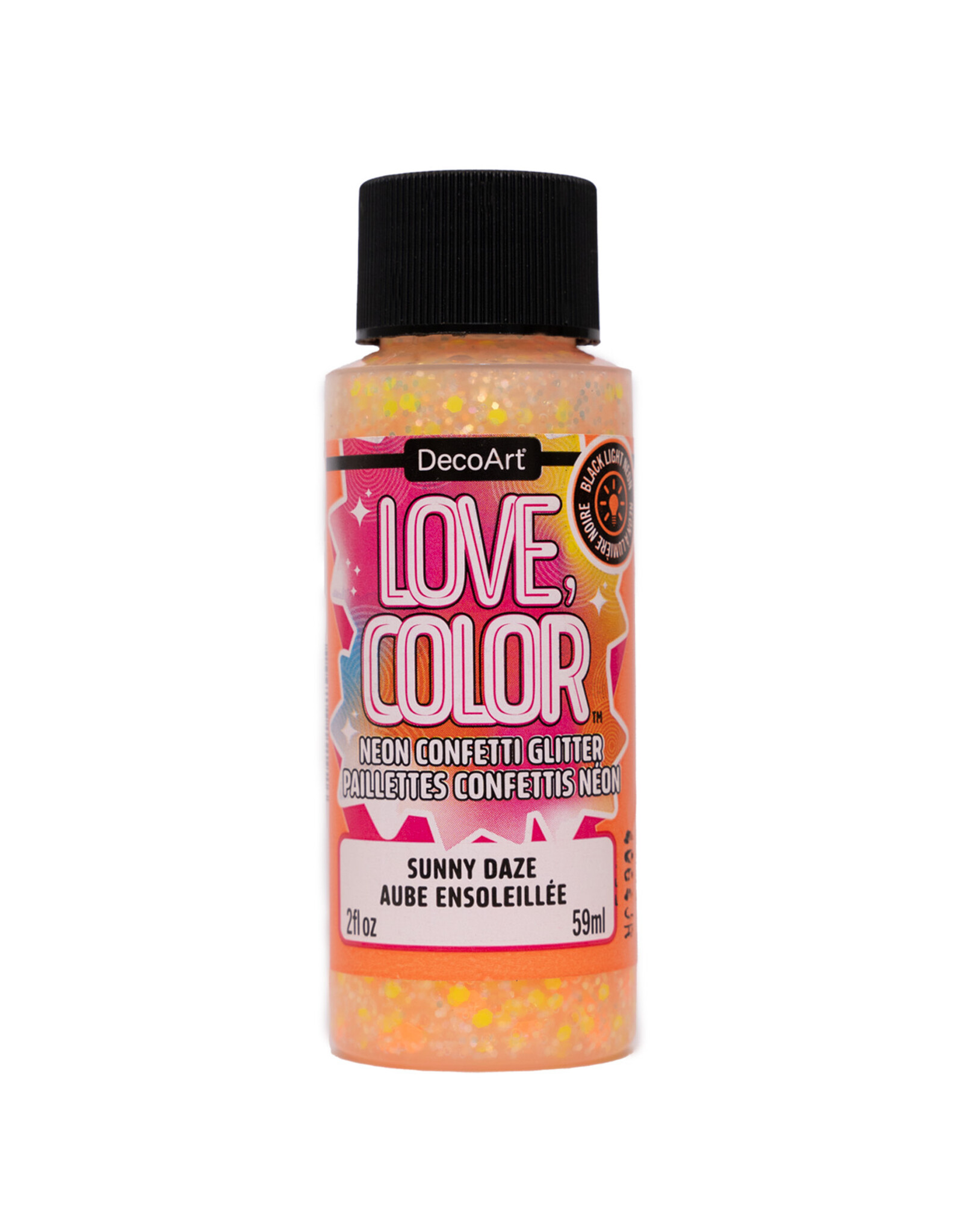 DecoArt DecoArt Love, Color Neon Confetti Glitter, Sunny Daze, 2oz