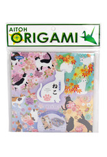 AITOH Aitoh Origami Paper, Playful Cats, 4 Patterns