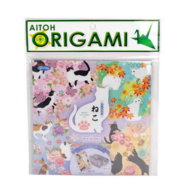 AITOH Aitoh Origami Paper, Playful Cats, 4 Patterns