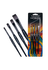 W.A. Portman WA Portman Flat Paint Brushes Professional 4pc Set #4, #8, #12, #16 – 100% Vegan, Cruelty-Free with Triangular Comfort Grip
