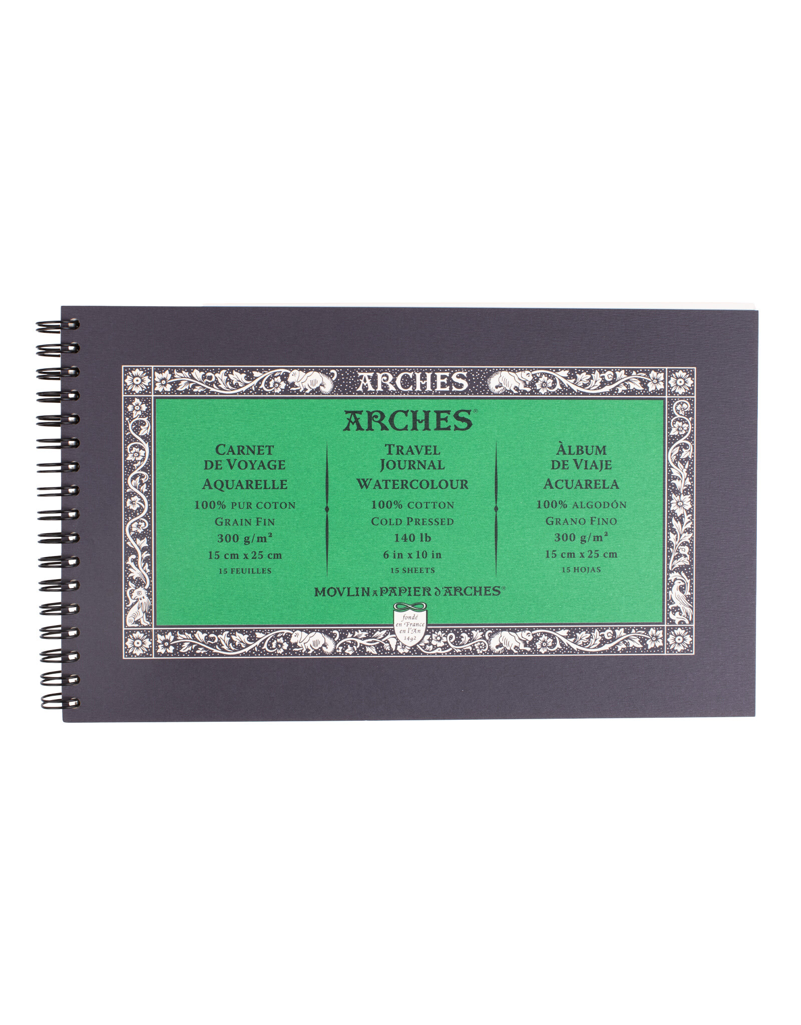 Arches Arches Watercolor Travel Journal - Cold Press, 15 Sheets 6"x10"