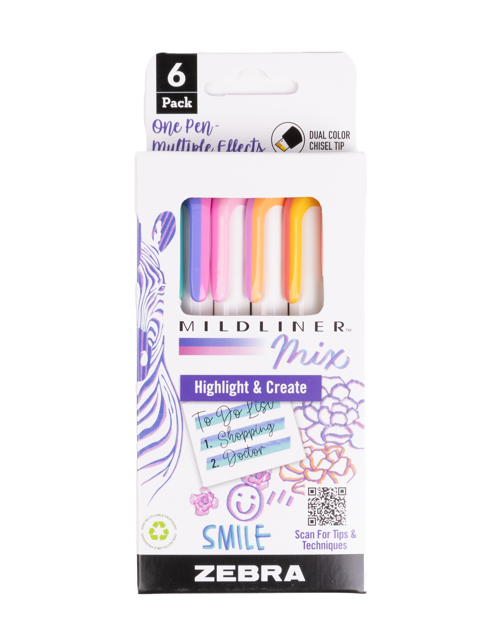 Zebra CLEARANCE Mildliner Mix Highlighter, Assorted Set of 6