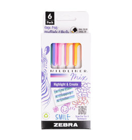 Zebra Mildliner Mix Highlighter, Assorted Set of 6