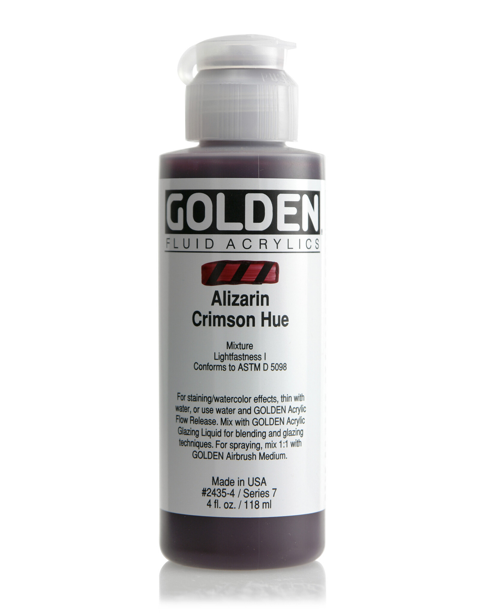 Golden Golden Fluid Hist. Alizarin Crimson Hue 4 oz cylinder