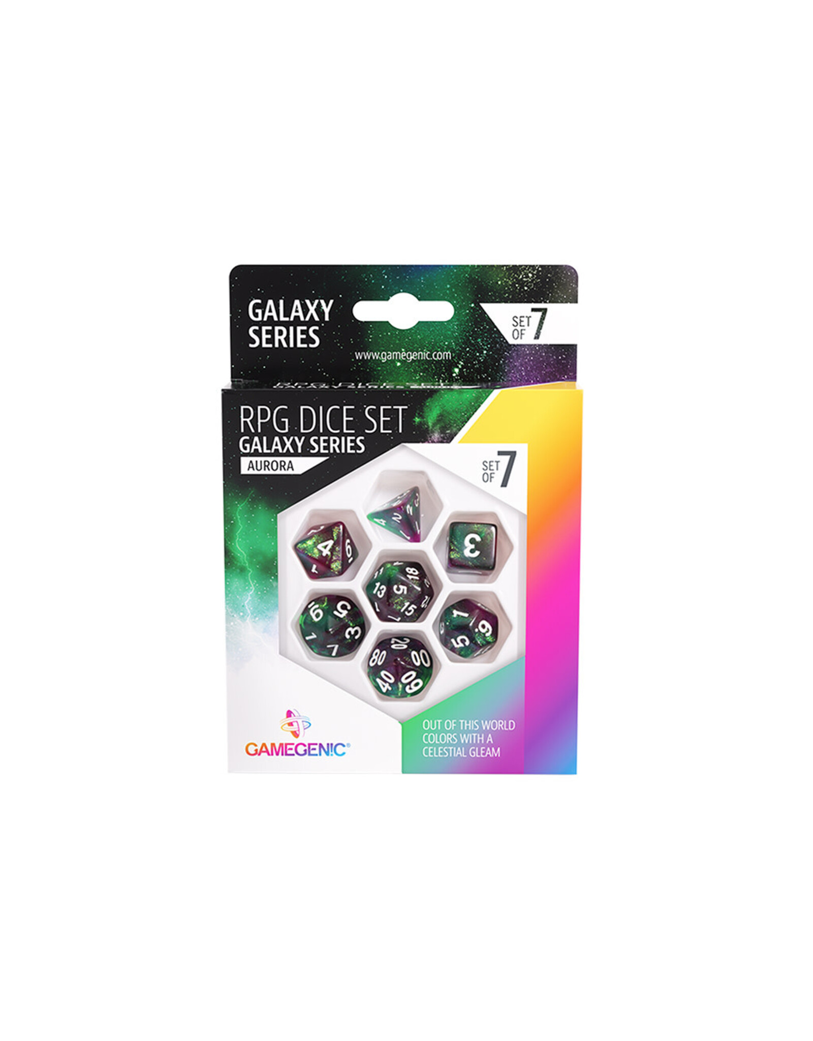 Gamegenic Gamegenic Galaxy Series  Aurora  RPG Dice Set (7pcs)