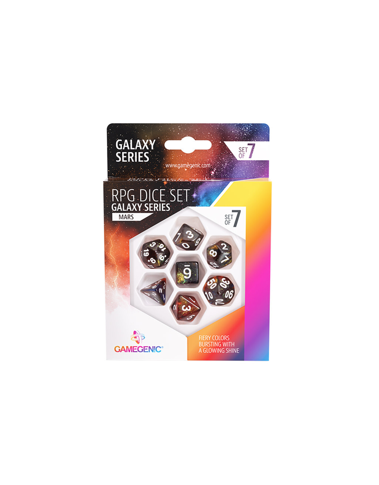 Gamegenic Gamegenic Galaxy Series  Mars RPG Dice Set (7pcs)