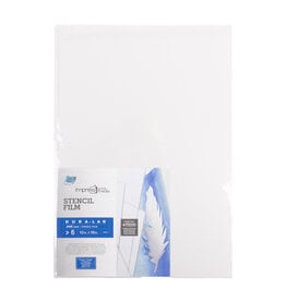 Grafix Impress Clear Dura-lar Stencil Film, .005, 12 x 18", Pack of 6