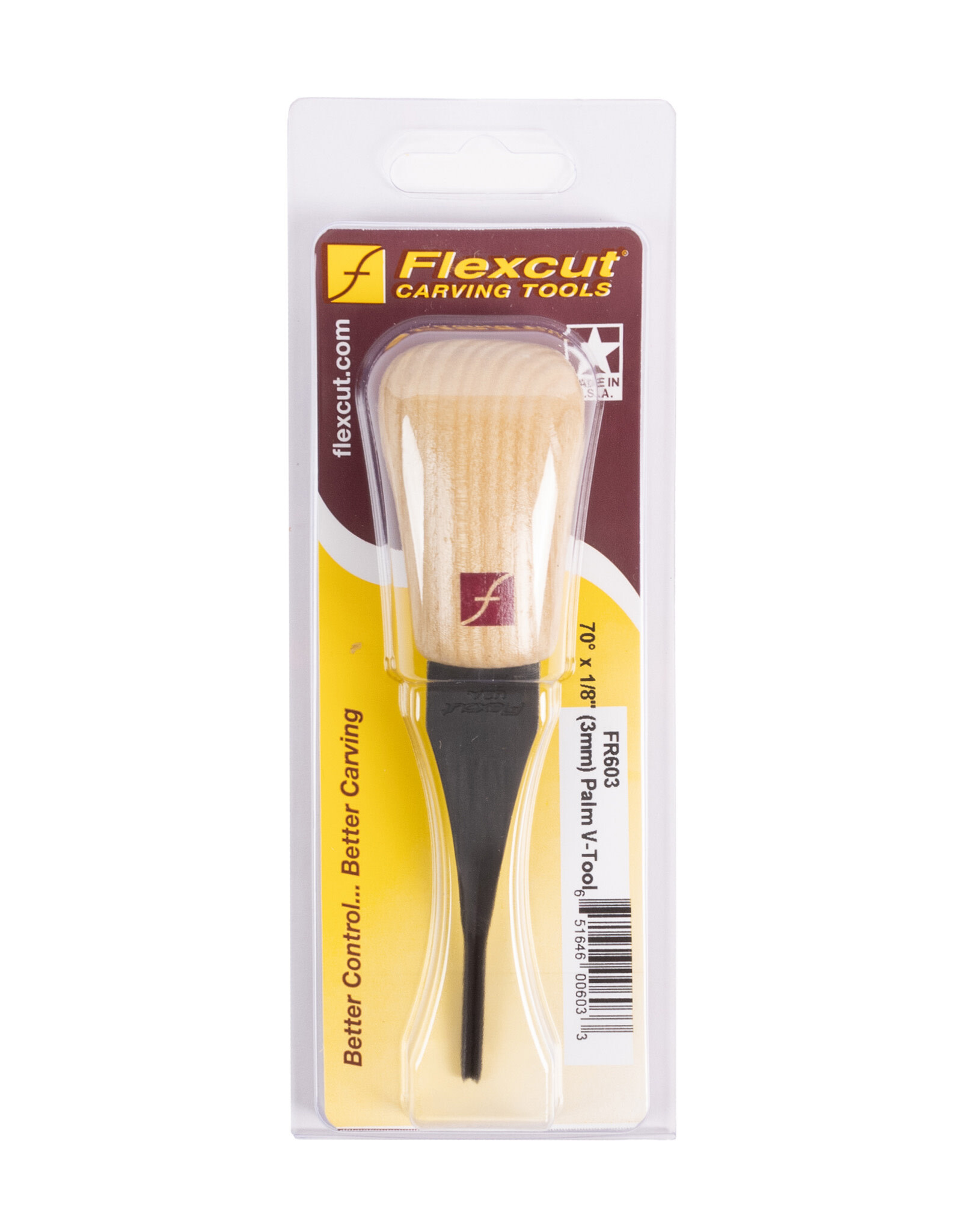 Flexcut Palm Tool, V-Tool 1/8" x 70 Degrees