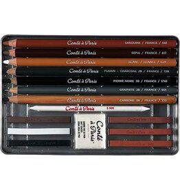 Conte Conté Sketching Set, 15-Piece Set