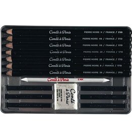 Conte Conté Pierre Noire Set, 15-Piece Set