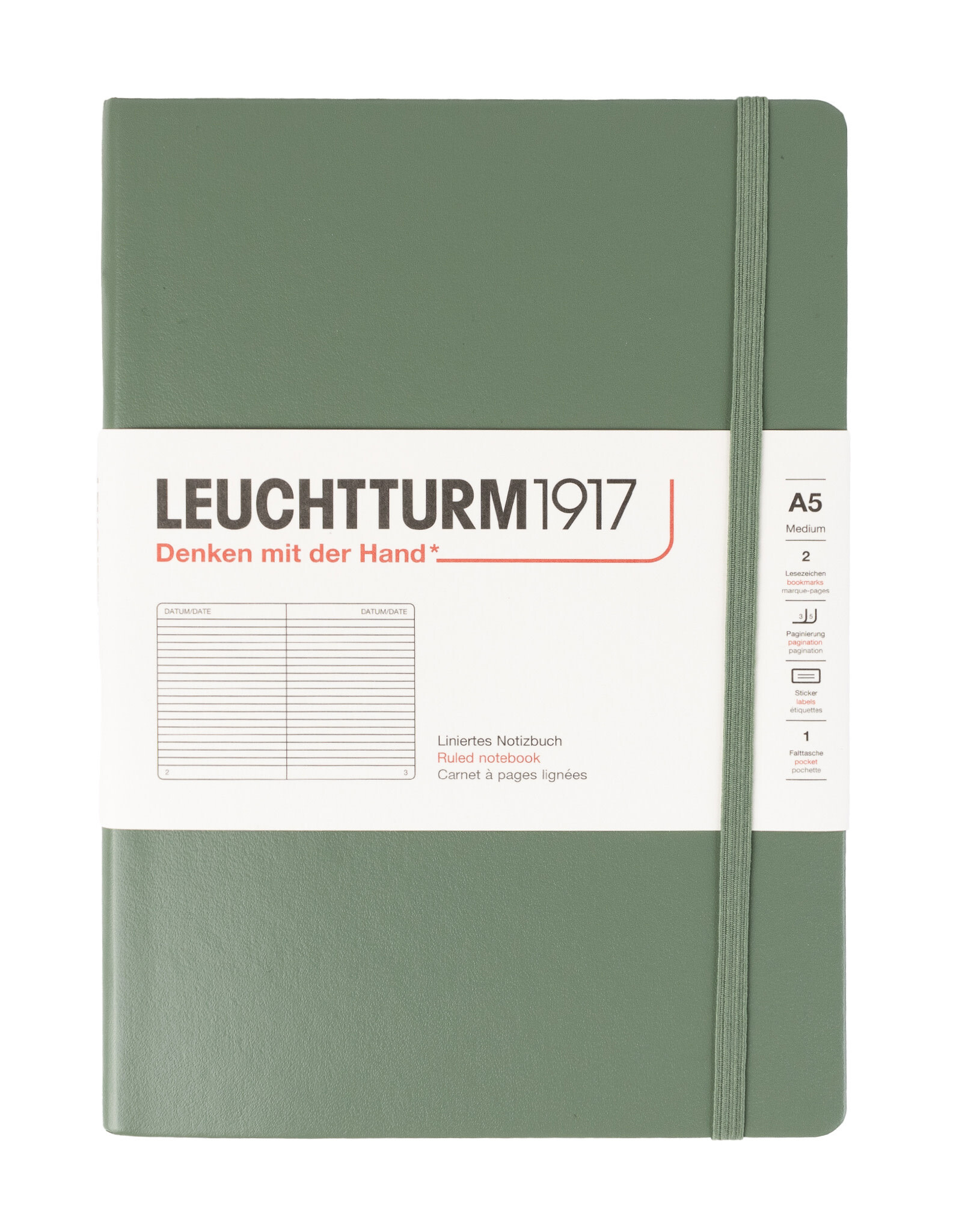 LEUCHTTURM1917 LEUCHTTURM1917 Notebook Classic , Olive, A5, Ruled