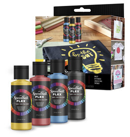 SPEEDBALL ART PRODUCTS FLEX Fabric Screen Printing Ink Set of 4