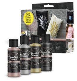 SPEEDBALL ART PRODUCTS Shimmer Fabric Screen Printing Inks 4 pc Set