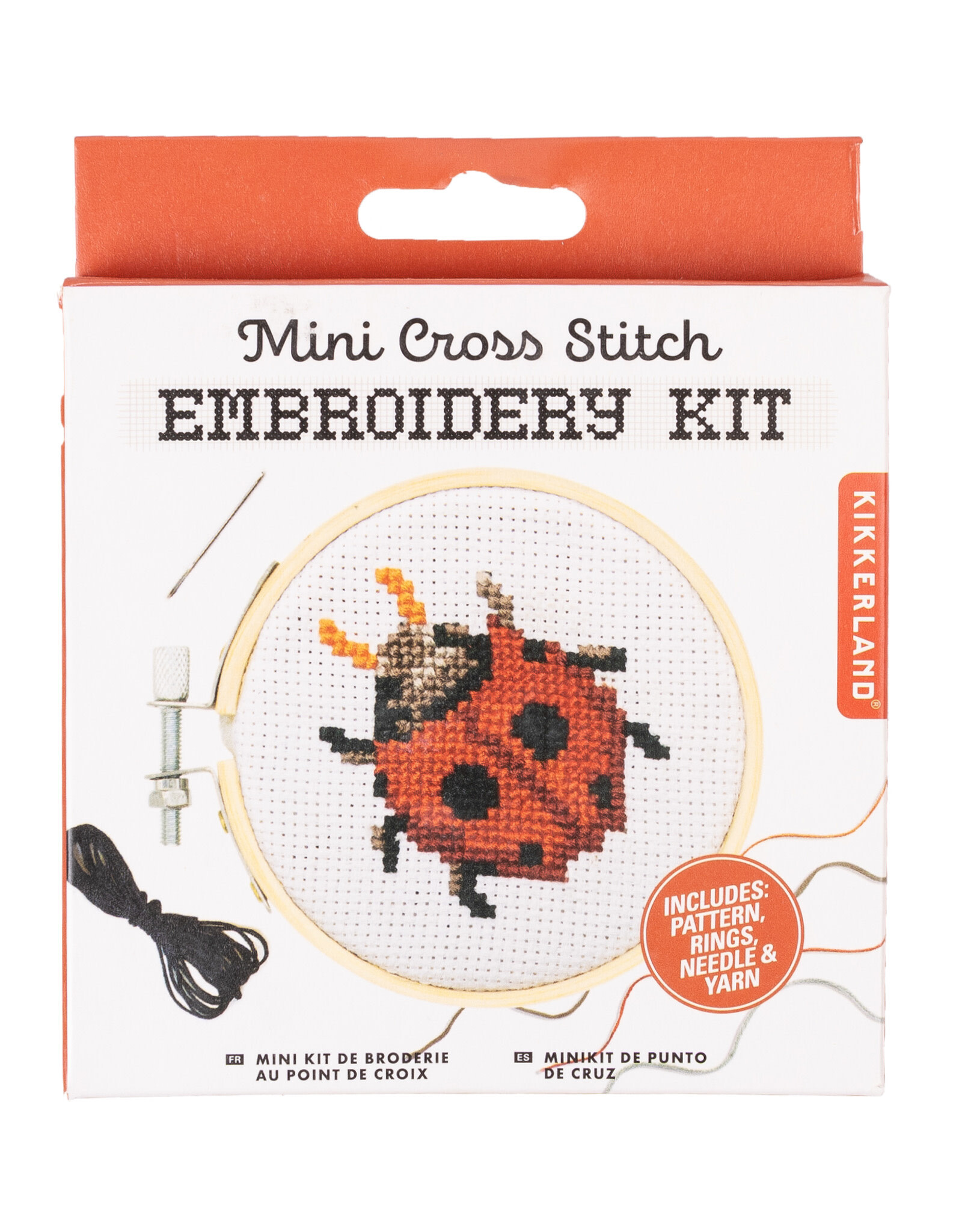 Kikkerland Kikkerland Mini Cross Stitch, Ladybug