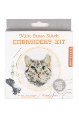 Kikkerland Kikkerland Mini Cross Stitch Kit, Cat Kikkerland Kikkerland Mini Cross Stitch Kit, Cat