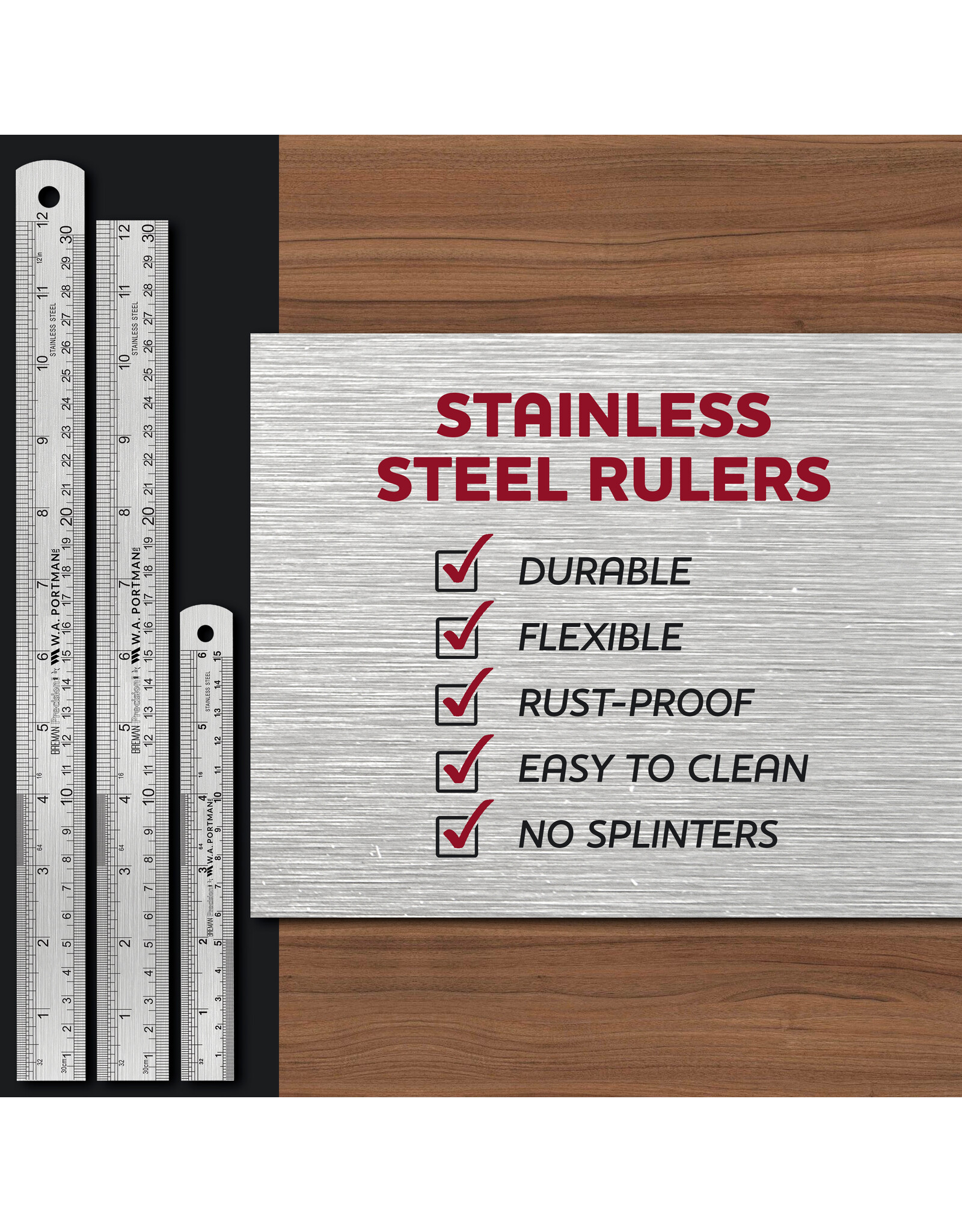 W.A. Portman WA Portman 3pc Ruler Set