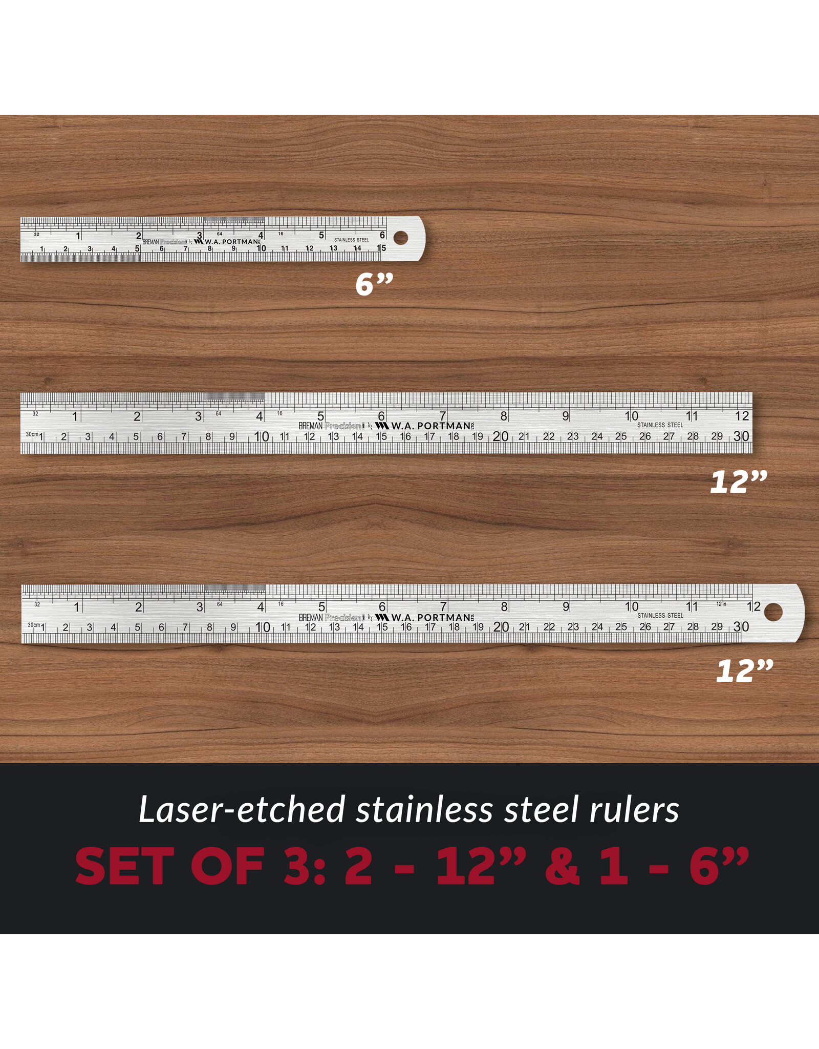 W.A. Portman WA Portman 3pc Ruler Set