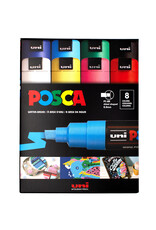 POSCA Uni POSCA Paint Marker, Broad Chisel, Set of 8