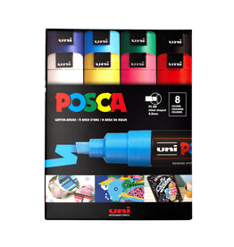POSCA Uni POSCA Paint Marker, Broad Chisel, Set of 8