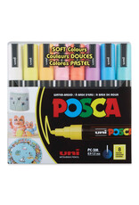 POSCA Uni POSCA Paint Marker, Fine, Soft Color Set of 8