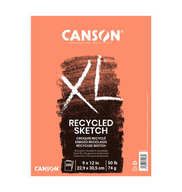 Canson Canson XL Recycled Sketch Pad, 9” x 12”, Glue-Bound