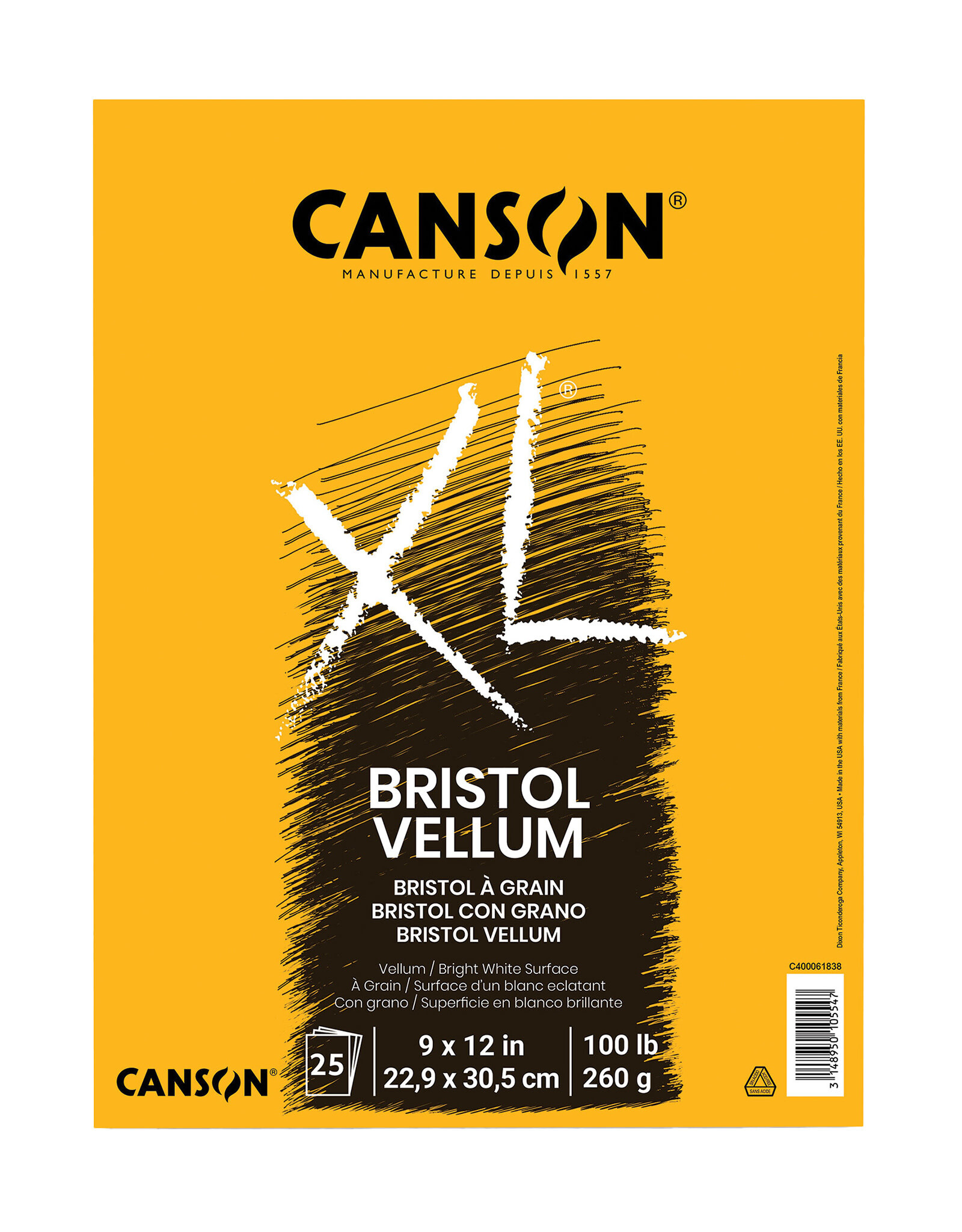 Canson Canson XL Bristol Vellum Pad, 9” x 12”