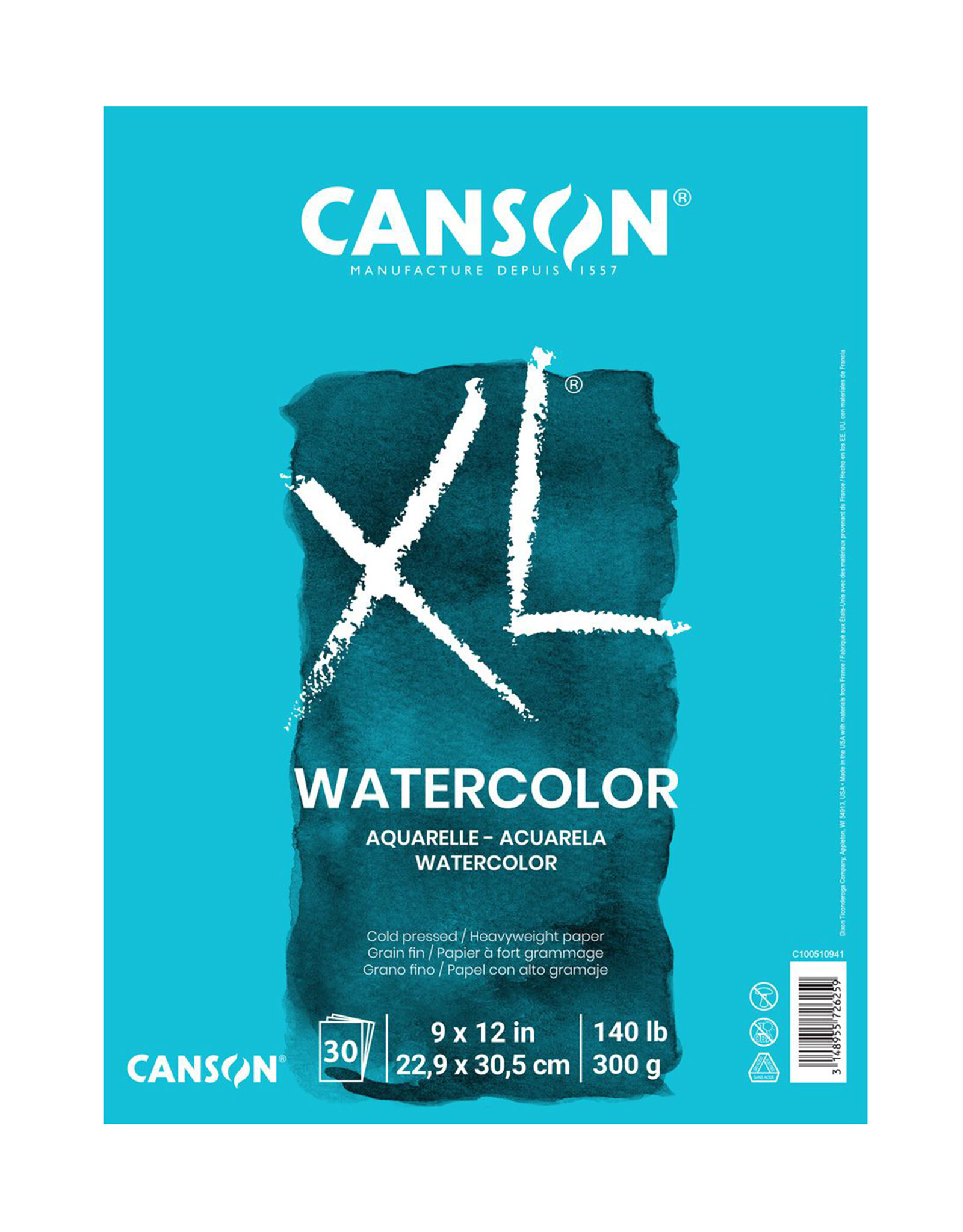 Canson Canson XL Watercolor Pad, 9” x 12”