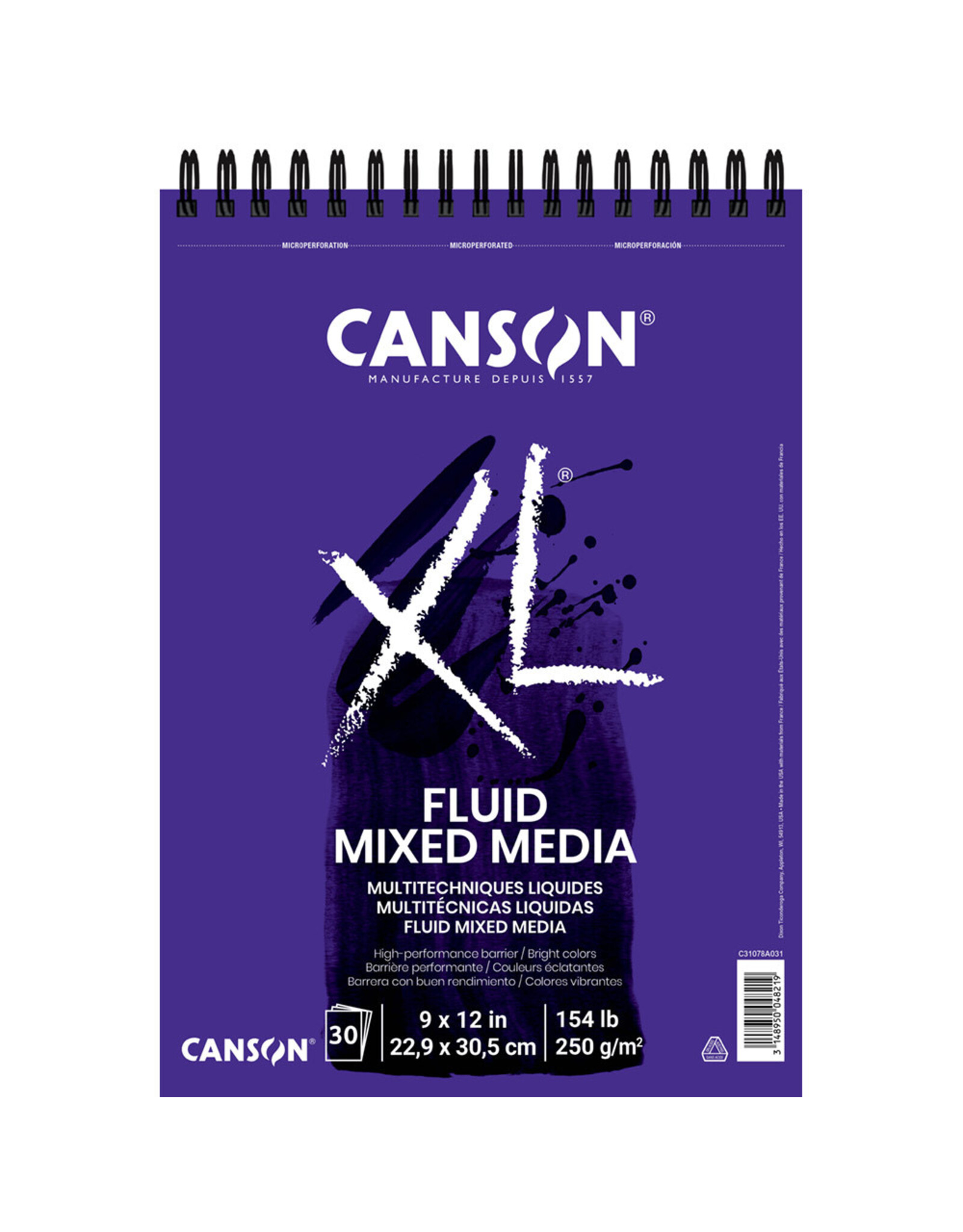 Canson Canson XL Fluid Mixed Media Pad, 9” x 12”